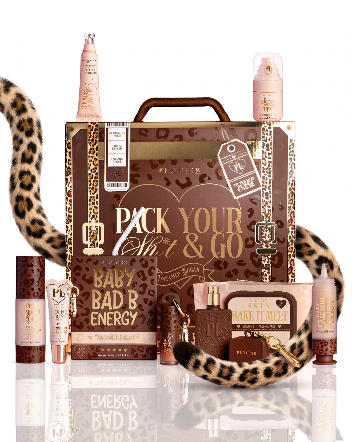 Cheetah Pack Your Shit & Go Suitcase Bundle