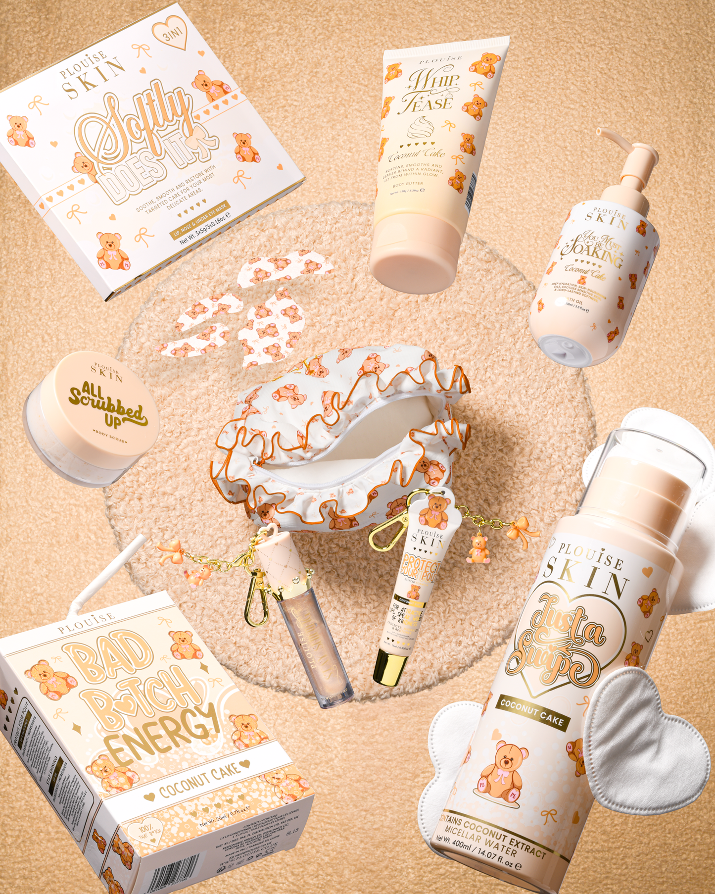 Teddy Touch Large Print Bag & Bodycare Set