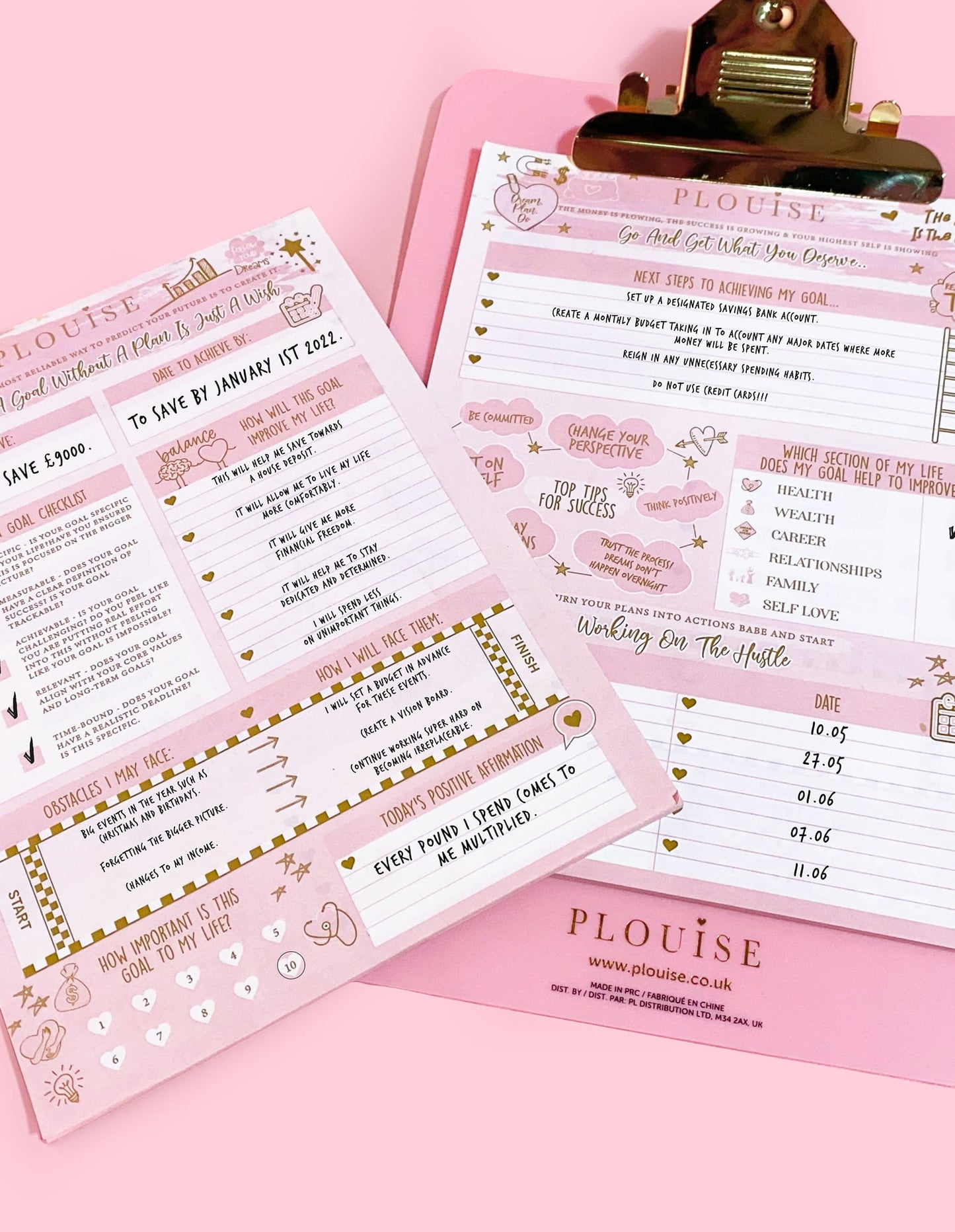 Universal Hustle Goal Sheets